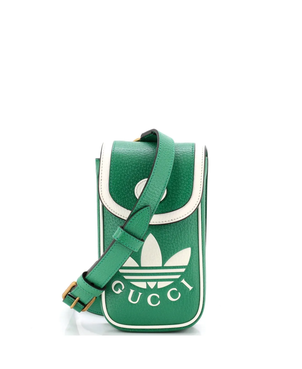 Pre-Owned Gucci Mini x Adidas Flap Crossbody Pouch Leather by Gucci