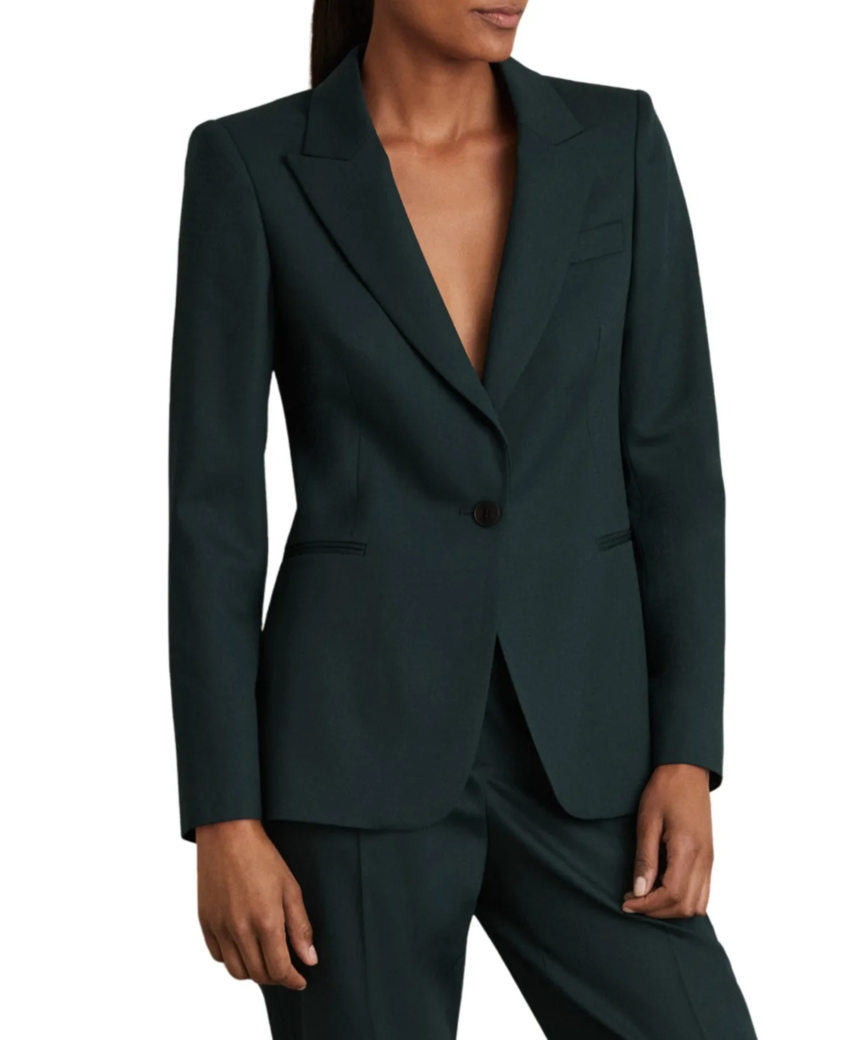 Jade Single-Breasted Peak-Lapel Lined Blazer by Reiss
