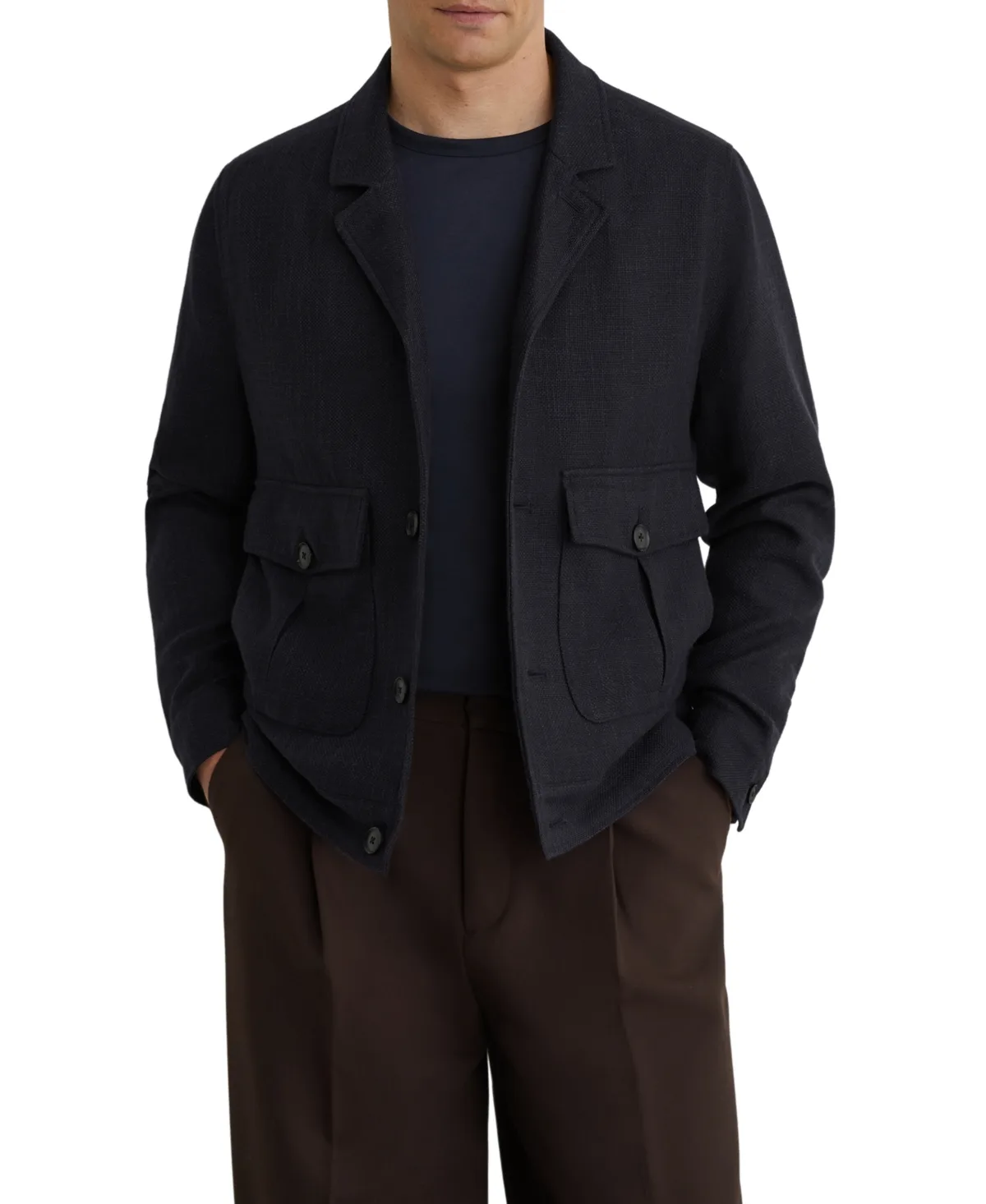 Gandine Lightweight Textured Hopsack Jacket by Reiss