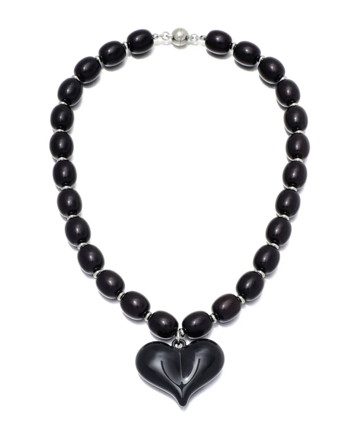 Silver-Tone Puffy Heart Necklace by Adornia