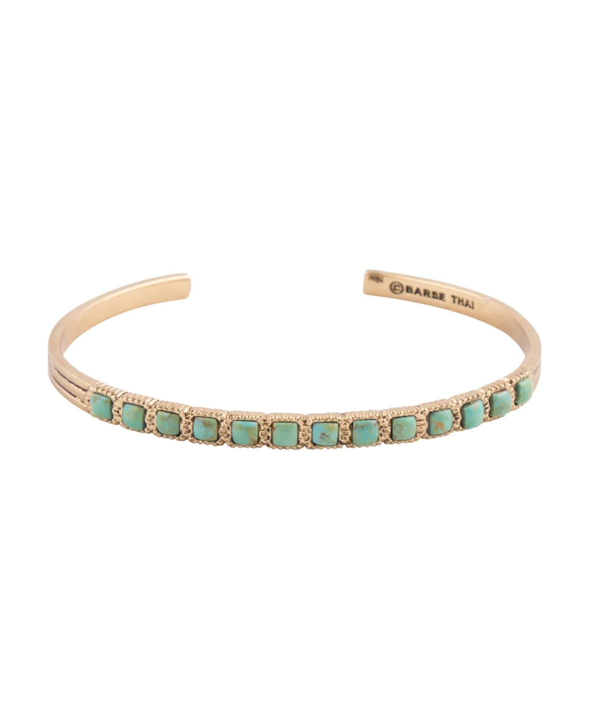 Gold-Tone Turquoise in Line Cuff Bracelet by Barse