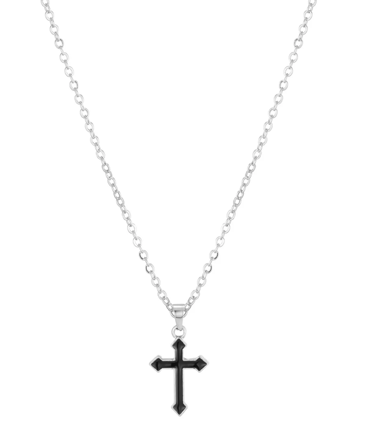 Silver-Tone Cross Pendant Necklace by Adornia