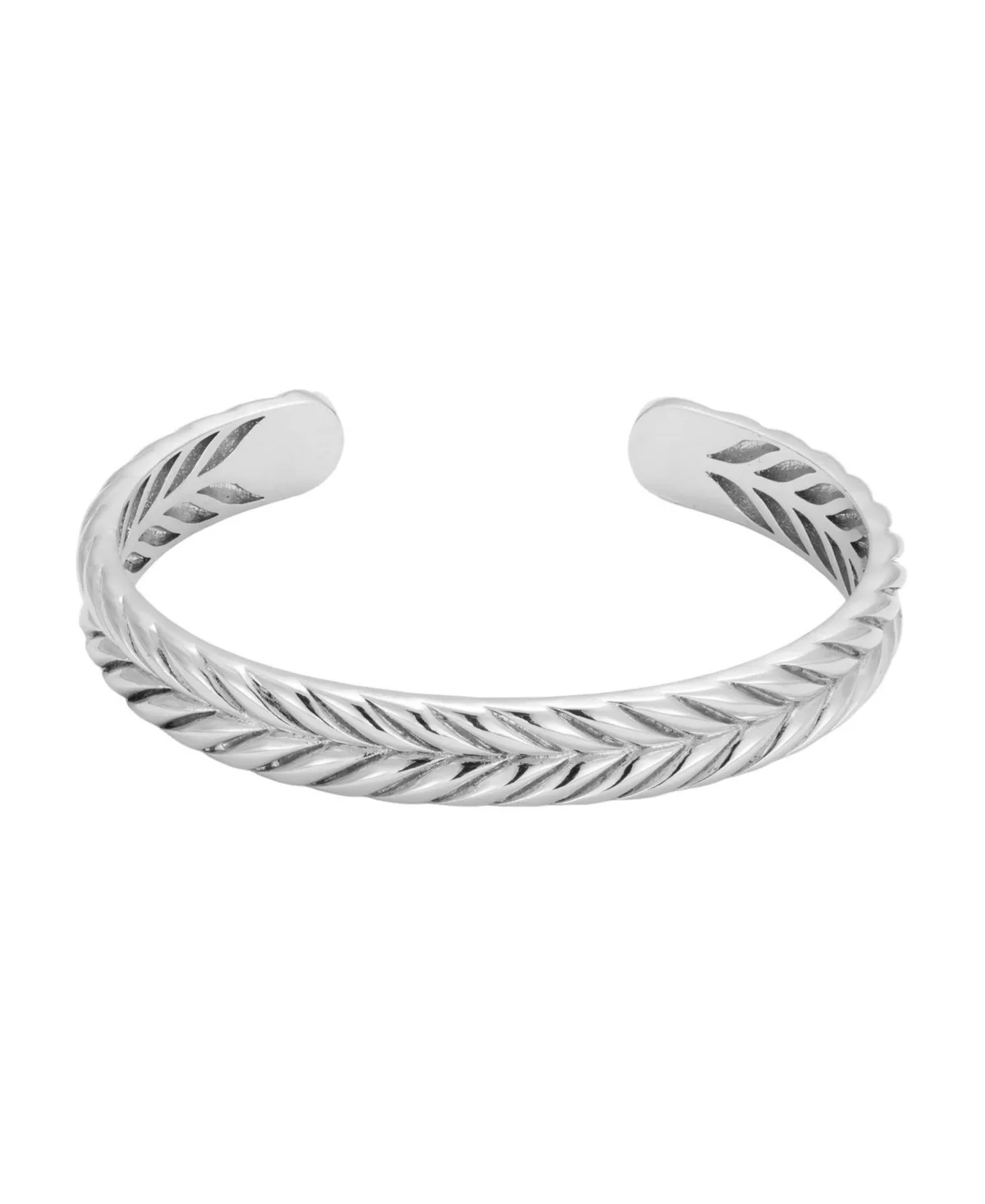 Silver-Tone Leaf Cuff Bracelet by Adornia