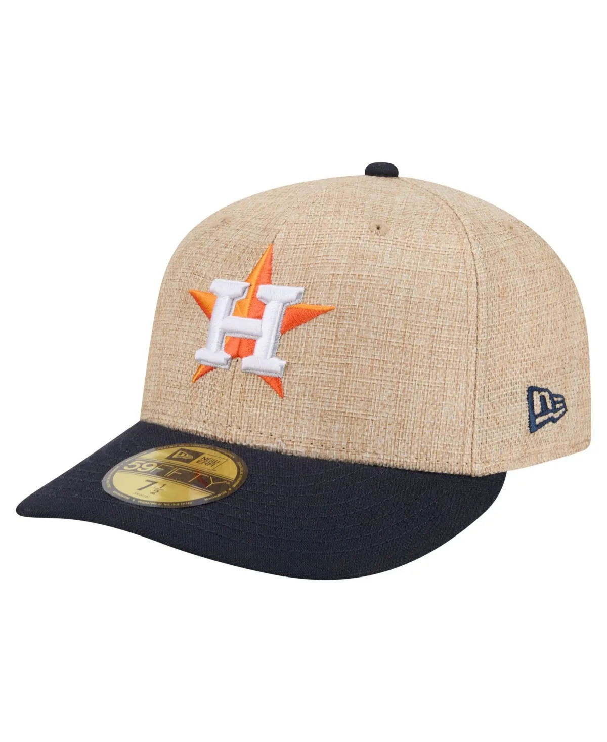 Natural/Navy Houston Astros Twine 59FIFTY Fitted Hat by New Era