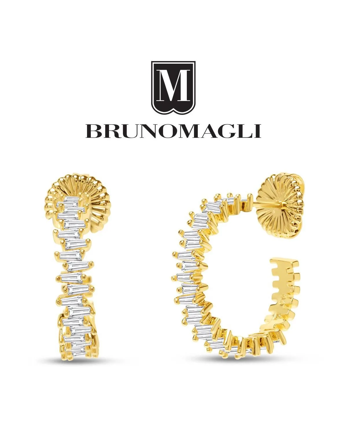Crystal Gold-Tone Adelina Dangle Hoop Earrings