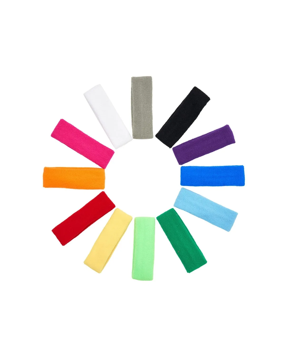 12 Pack Cotton Sports Headbands for Running Yoga Tennis Basketball Gym by Furlihong