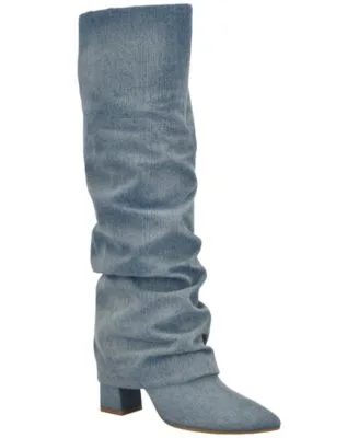 Geima Tall Slouchy Foldover Block Heel Boots