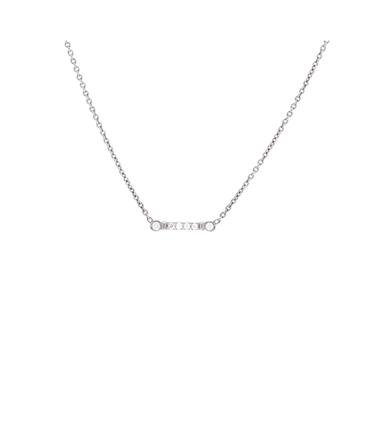 Pre-Owned Tiffany and Co Fleur De Lis Key Bar Pendant Necklace by Tiffany & Co.