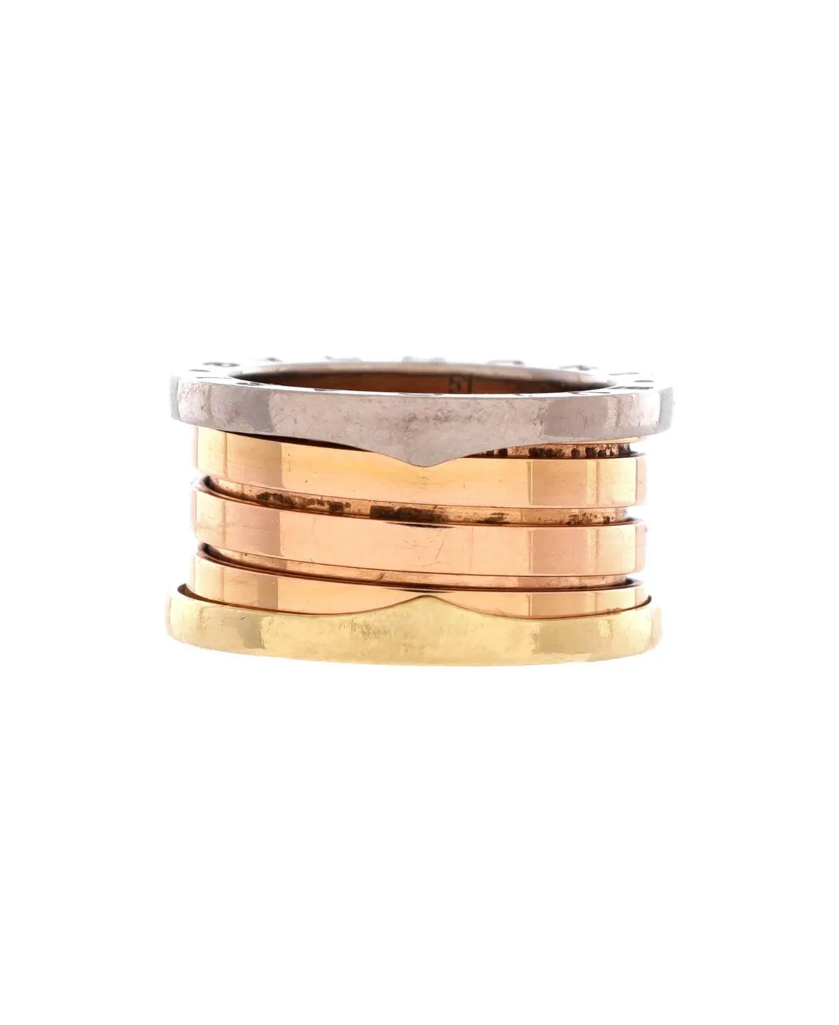 Pre-Owned Bvlgari B.Zero1 Four Band Ring in 18K Tri Colored Gold by BVLGARI