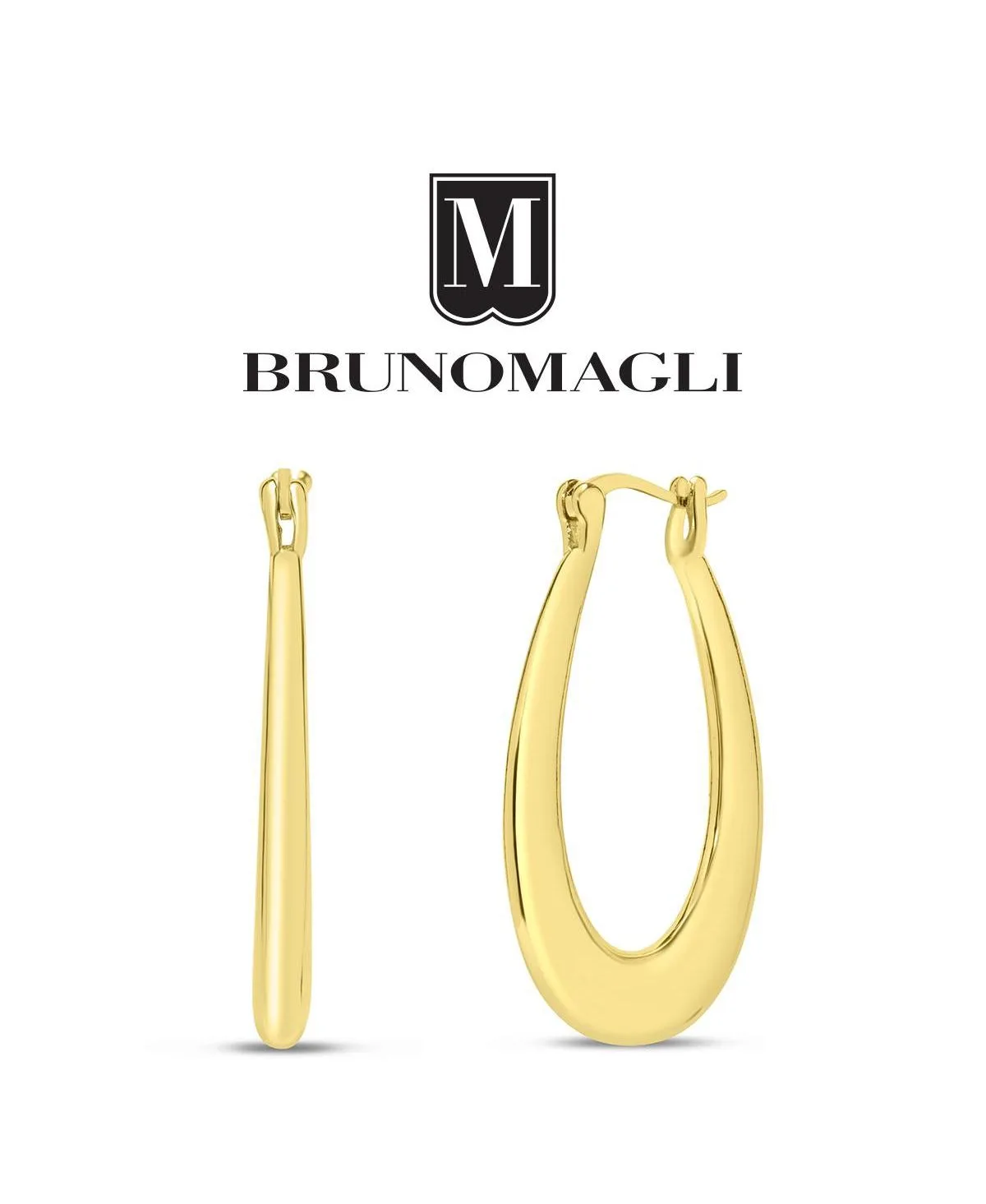 Gold-Tone Perla Dangle Hoop Earrings by Bruno Magli