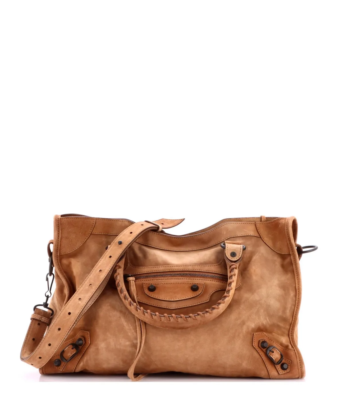 Pre-Owned Balenciaga Medium City Classic Studs Bag Suede by Balenciaga