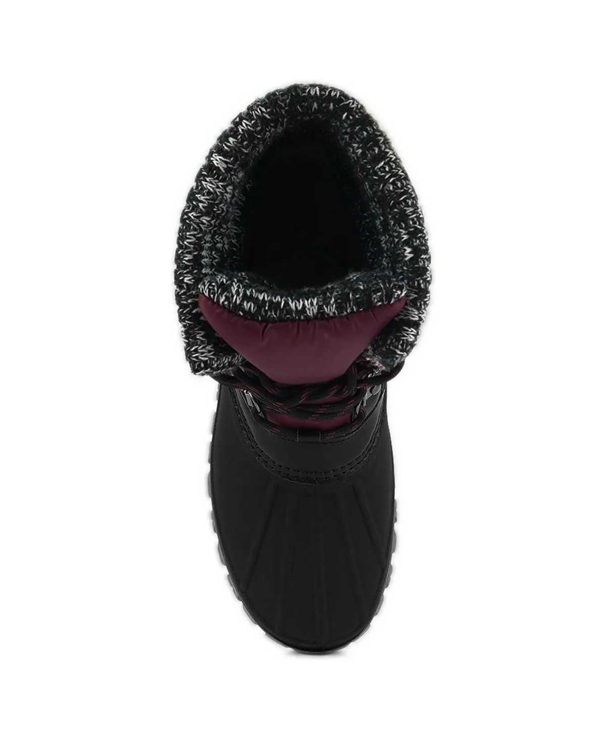 Delphine Knitted Collar Lace Up Boots by London Rag
