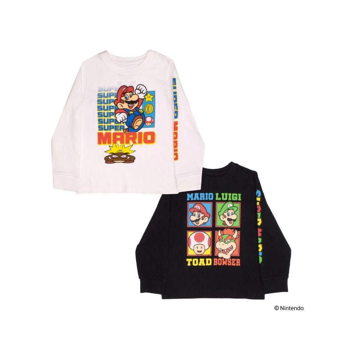 Mario Luigi 2 Piece Long Sleeve T-Shirt Bundle Set by Mario