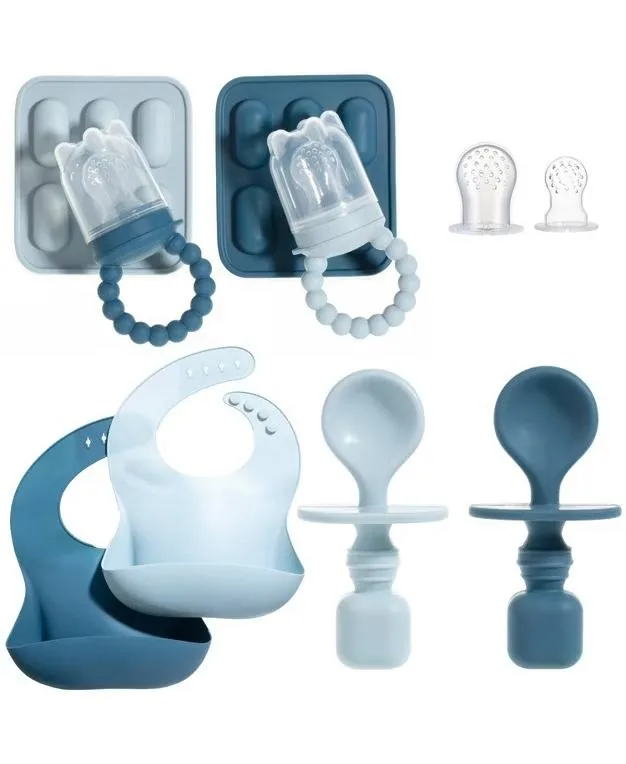 Feeding Set - Fruit Feeders, Silicone Bibs Spoons for Self-Feeding, Gum-Friendly, Bpa-Free, Easy to Clean by Sperric