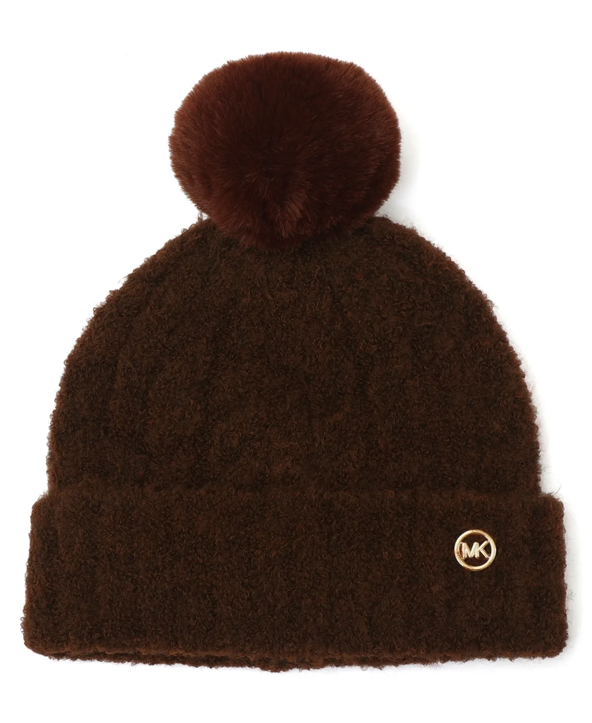 Boucle Cable Charm Cuff Beanie Hat by MICHAEL Michael Kors
