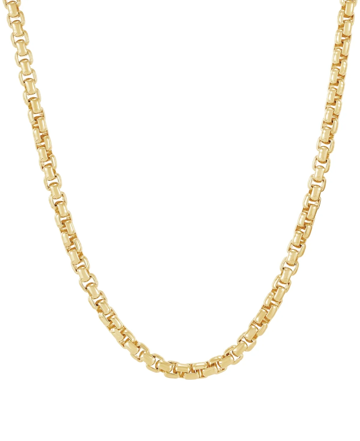 Box-Link Necklace with Lobster Clasp in 18k Yellow Gold by Macy's