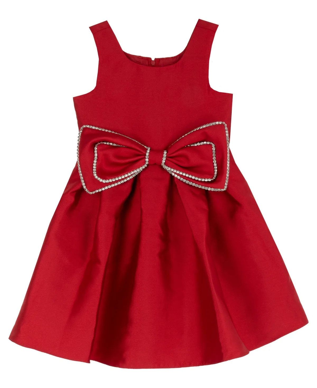 Mikado Fit & Flare Pleated Scoop Neck Dress by Rare Editions