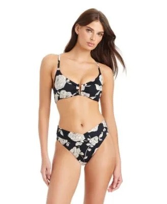Among Roses Tie Back Underwire Bikini Top High Leg Bottoms by Sanctuary