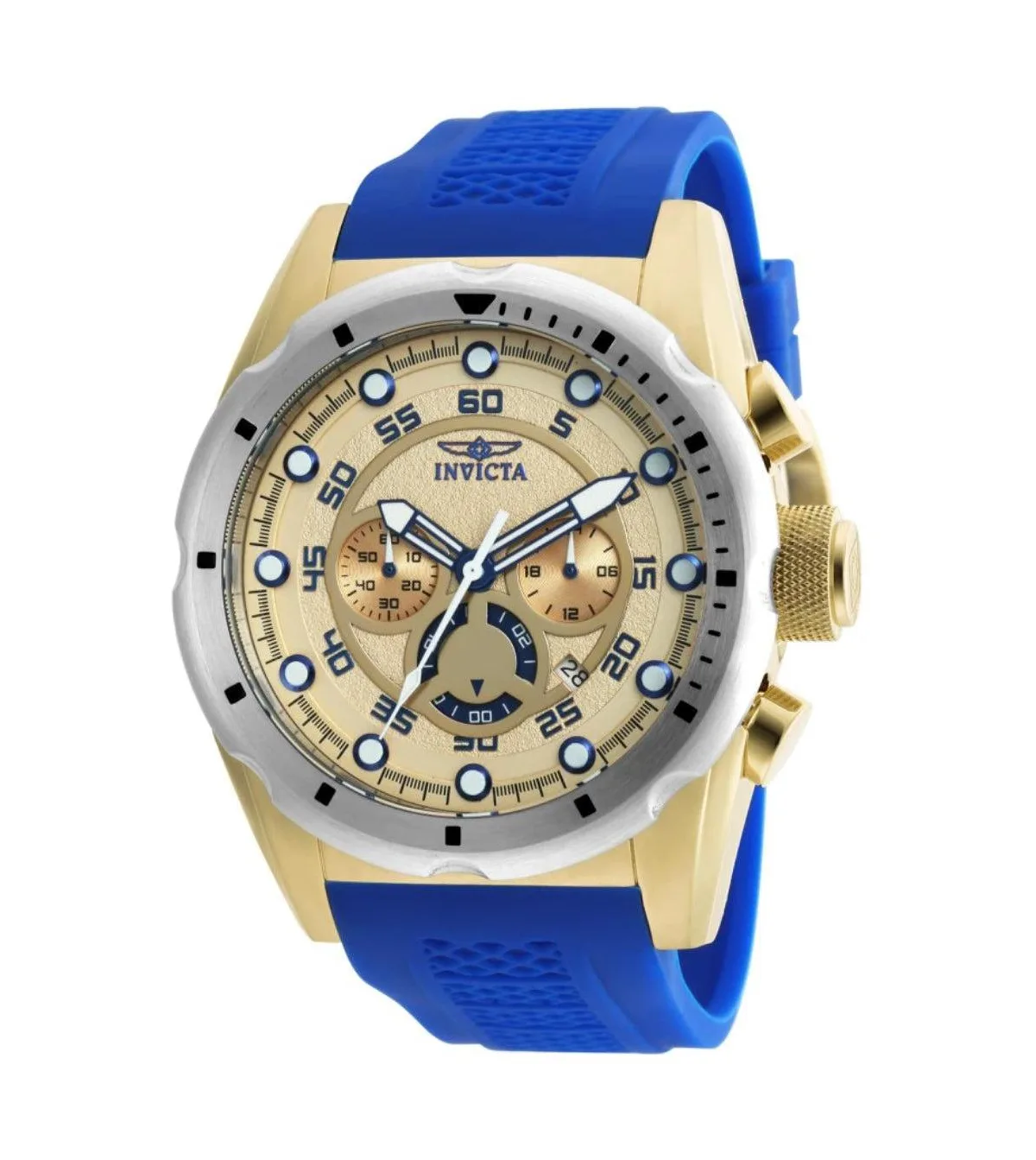 Speedway 20307 Quartz Chronograph Gold-Tone Dial Rubber Watch, 50mm