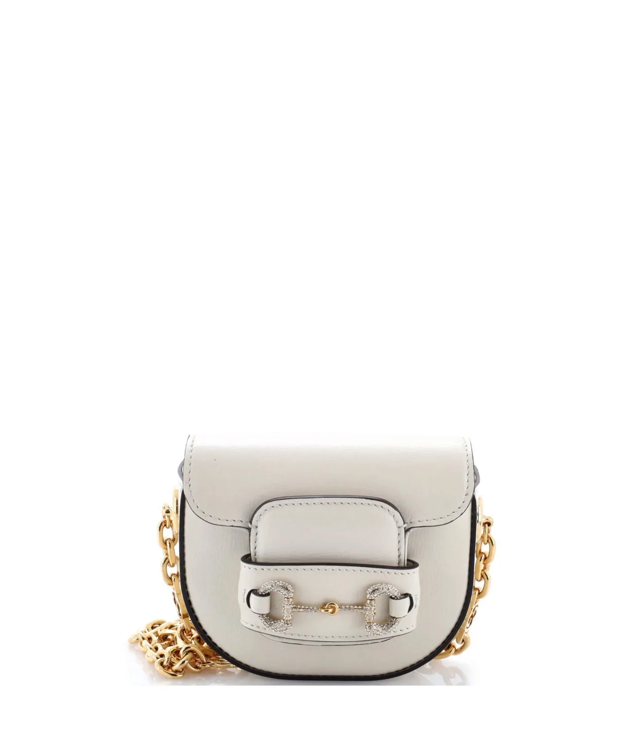 Pre-Owned Gucci Mini Horsebit 1955 Chain Convertible Belt Bag Leather with Crystal Detail by Gucci