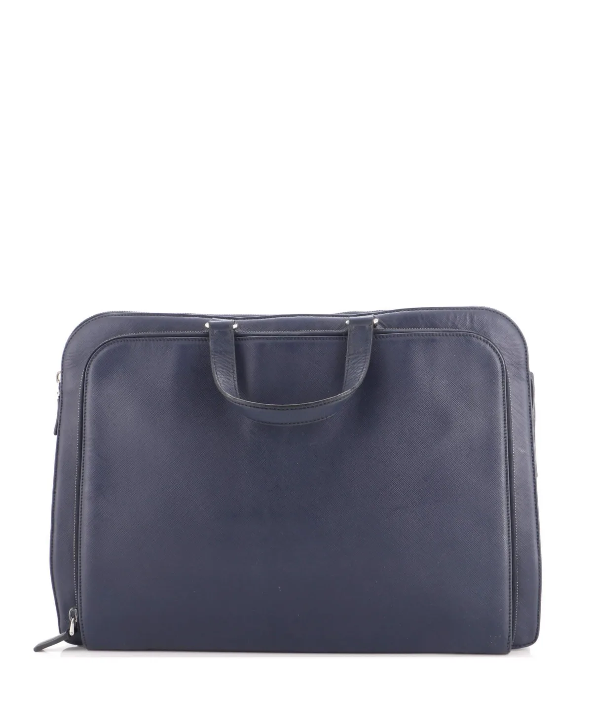 Pre-Owned Prada Convertible Travel Briefcase Saffiano Leather by Prada