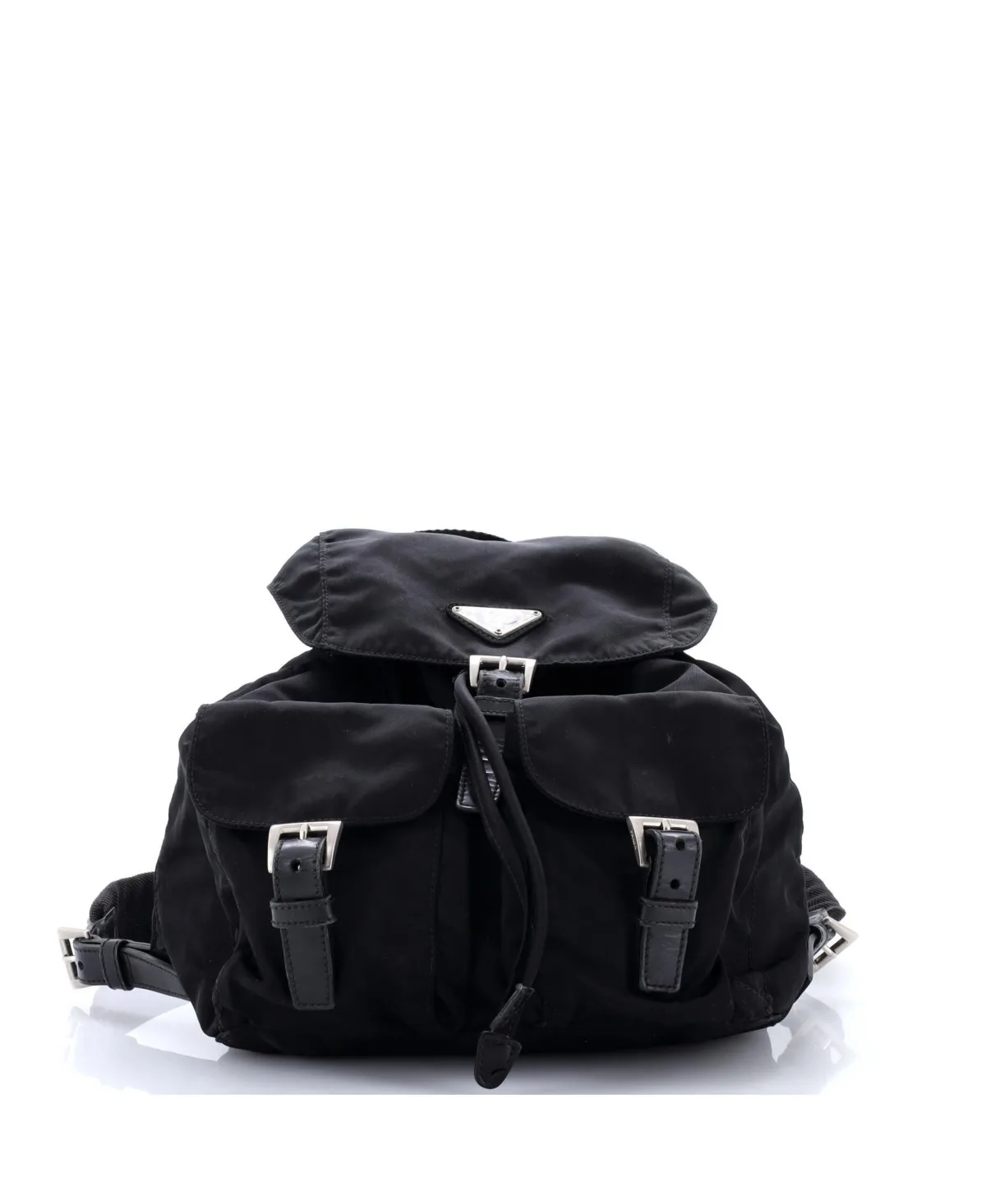 Pre-Owned Prada Small Double Front Pocket Backpack Tessuto by Prada