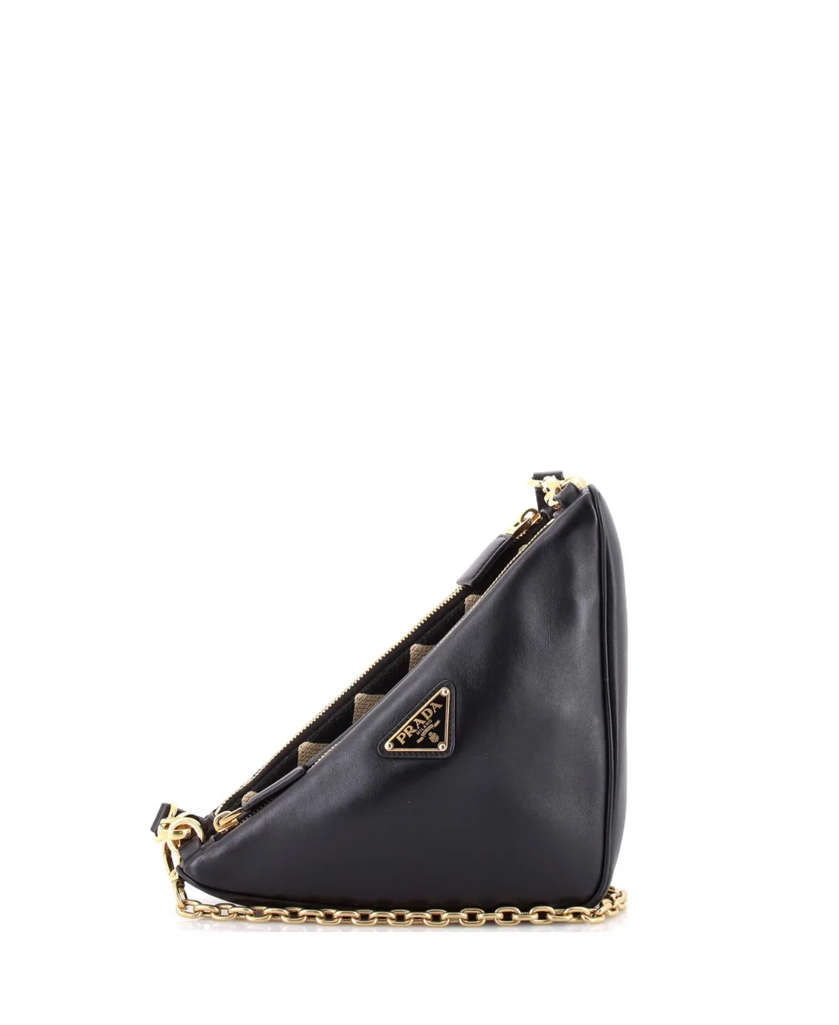 Pre-Owned Prada Mini Double Symbole Triangle Bag Leather and Jacquard