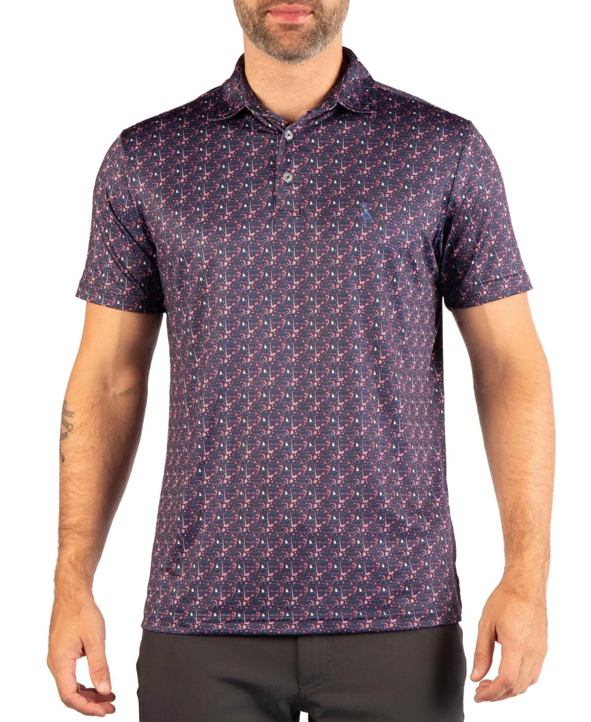 Holiday Hole in One 4-Way Stretch Short Sleeve Polo Shirt by Tailorbyrd
