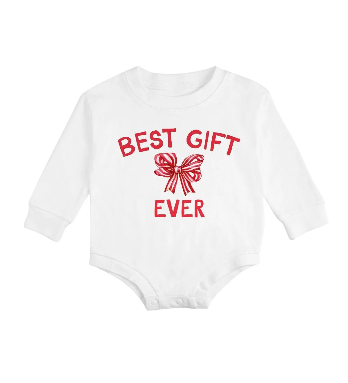 Best Gift Ever Christmas Long Sleeve Romper by Sweet Wink