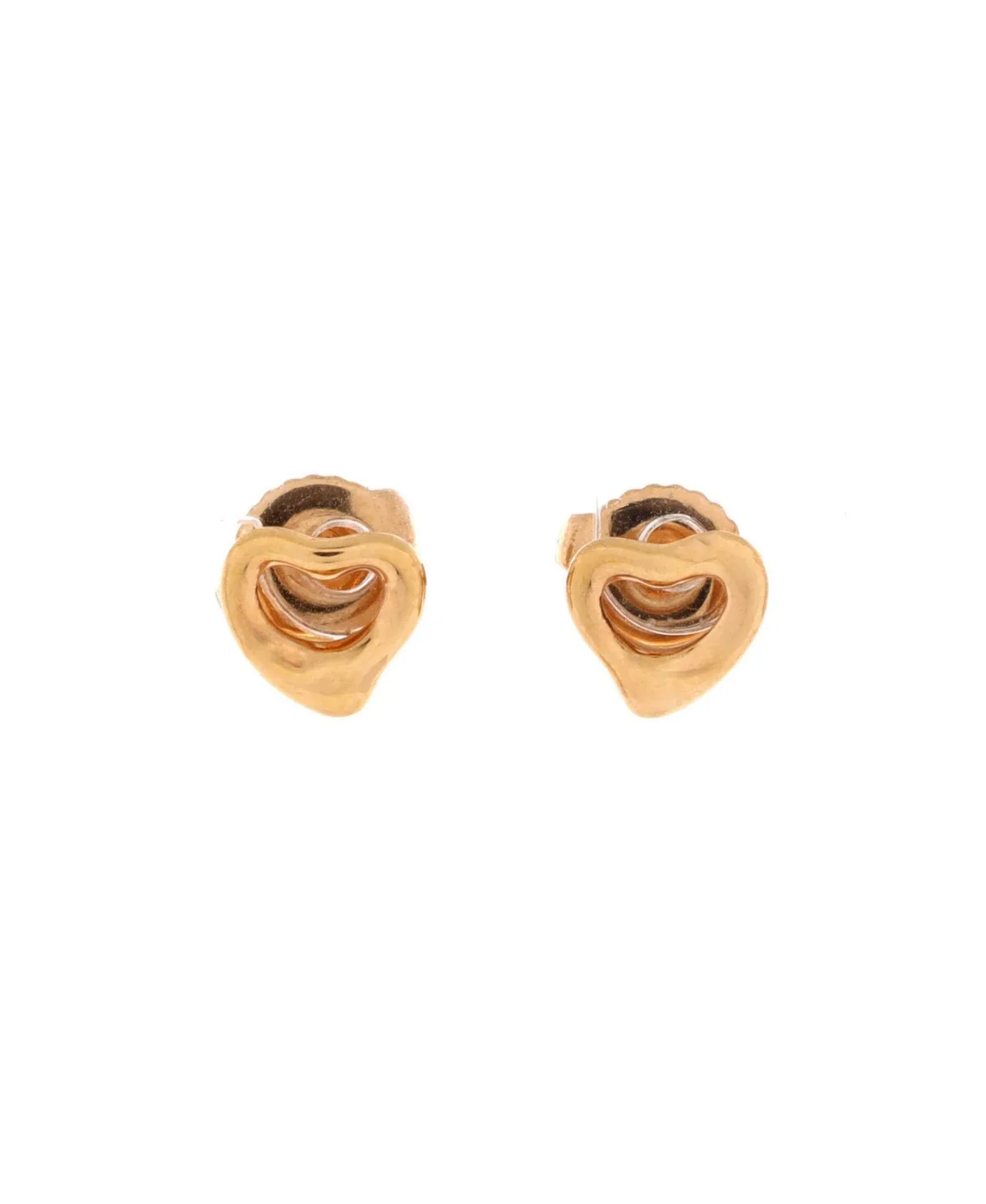 Pre-Owned Tiffany & Co Elsa Peretti Heart Stud Earrings in 18K Yellow Gold