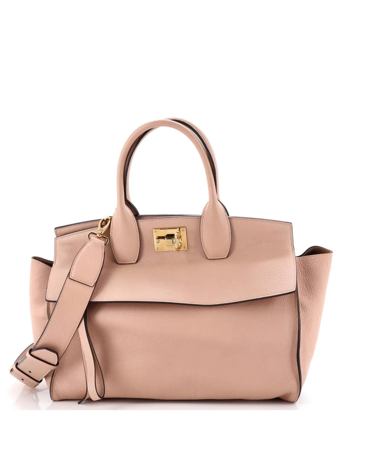 Pre-Owned Studio Leather Medium Satchel by Salvatore Ferragamo