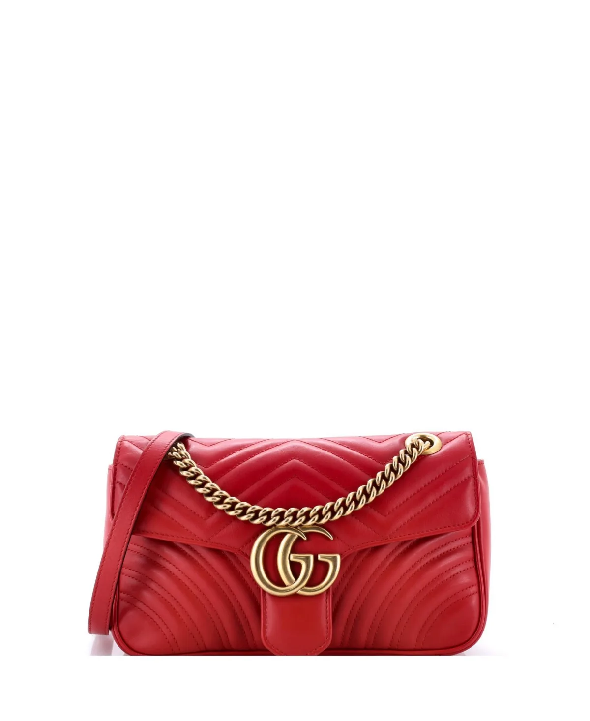 Pre-Owned Small Gg Marmont Crossbody Flap Bag