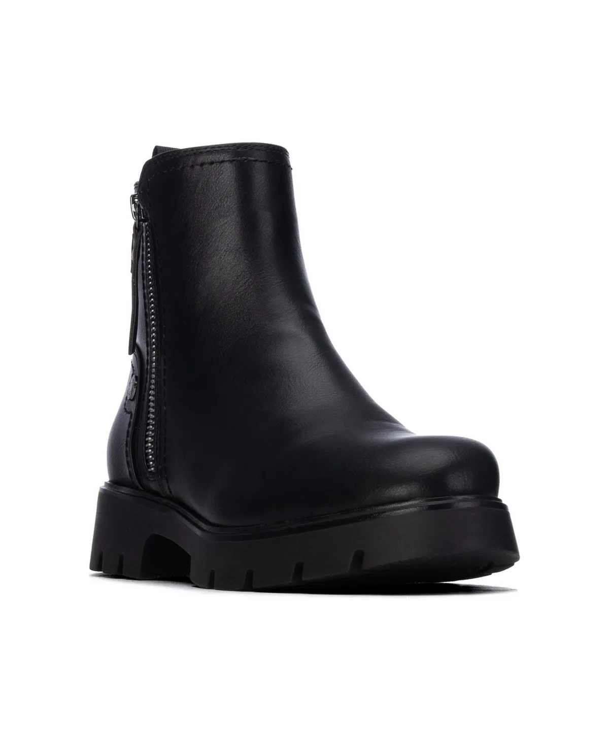 Xti Slip-Resistant Round-Toe Zipper Ankle Booties by Xti