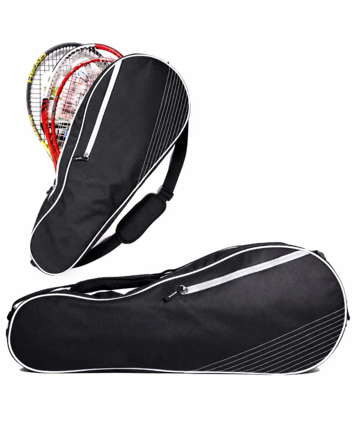 Tennis Racket Bag Holds 3 Rackets Padded Tote with Shoulder Strap by Peneyon