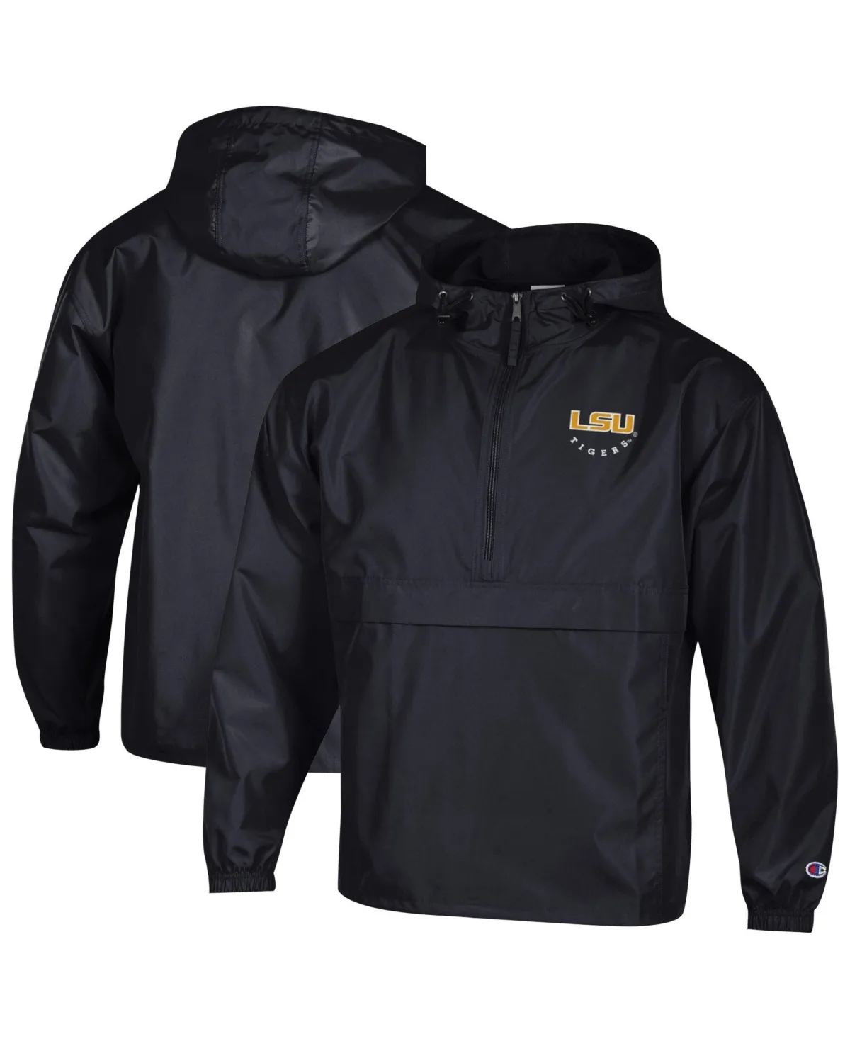 Lsu Tigers Packable Hooded Windbreaker Half-Zip Jacket