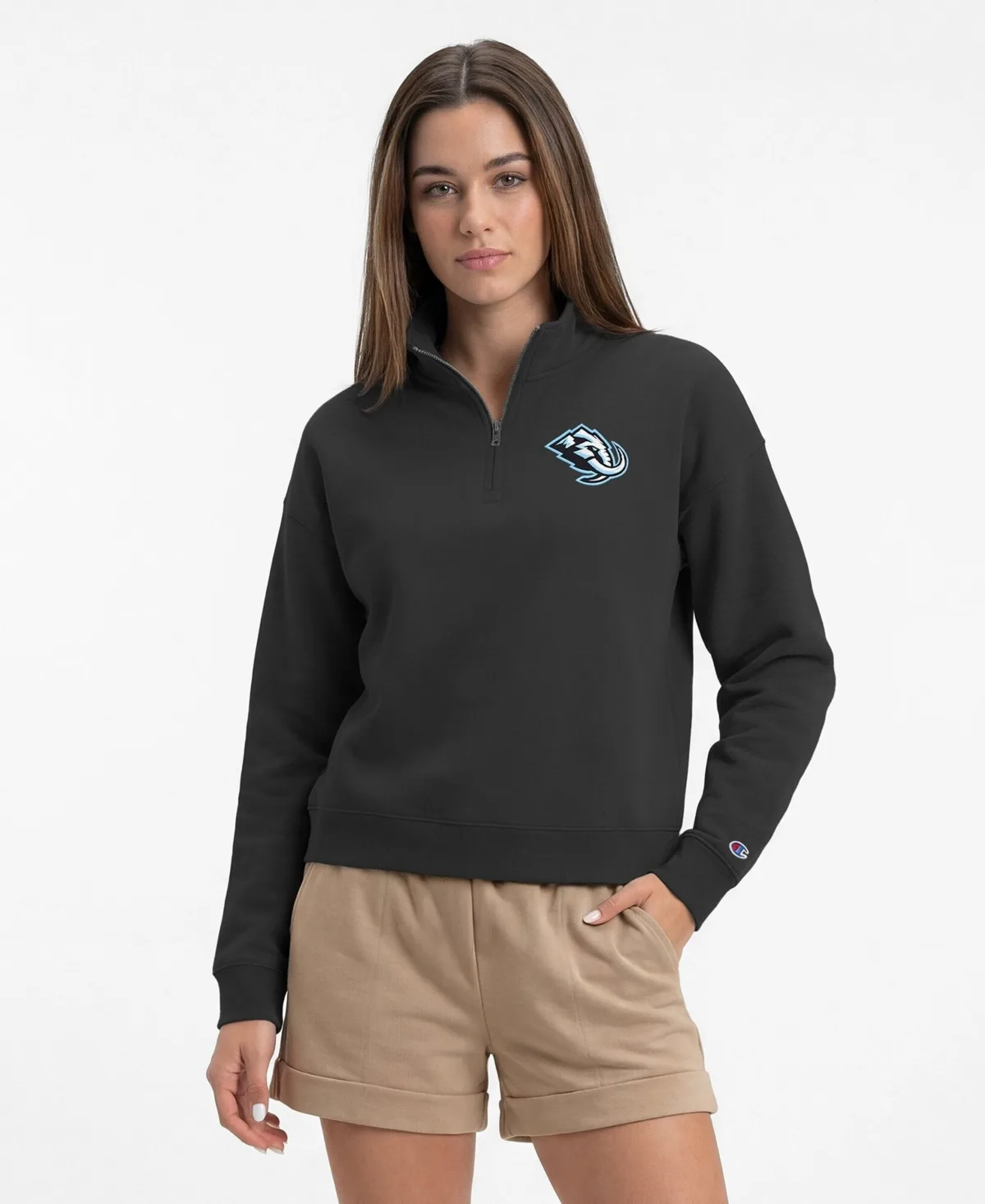 Colorado Mammoth Quarter Zip Mock Neck Cotton-Blend Sweatshirt by Champion