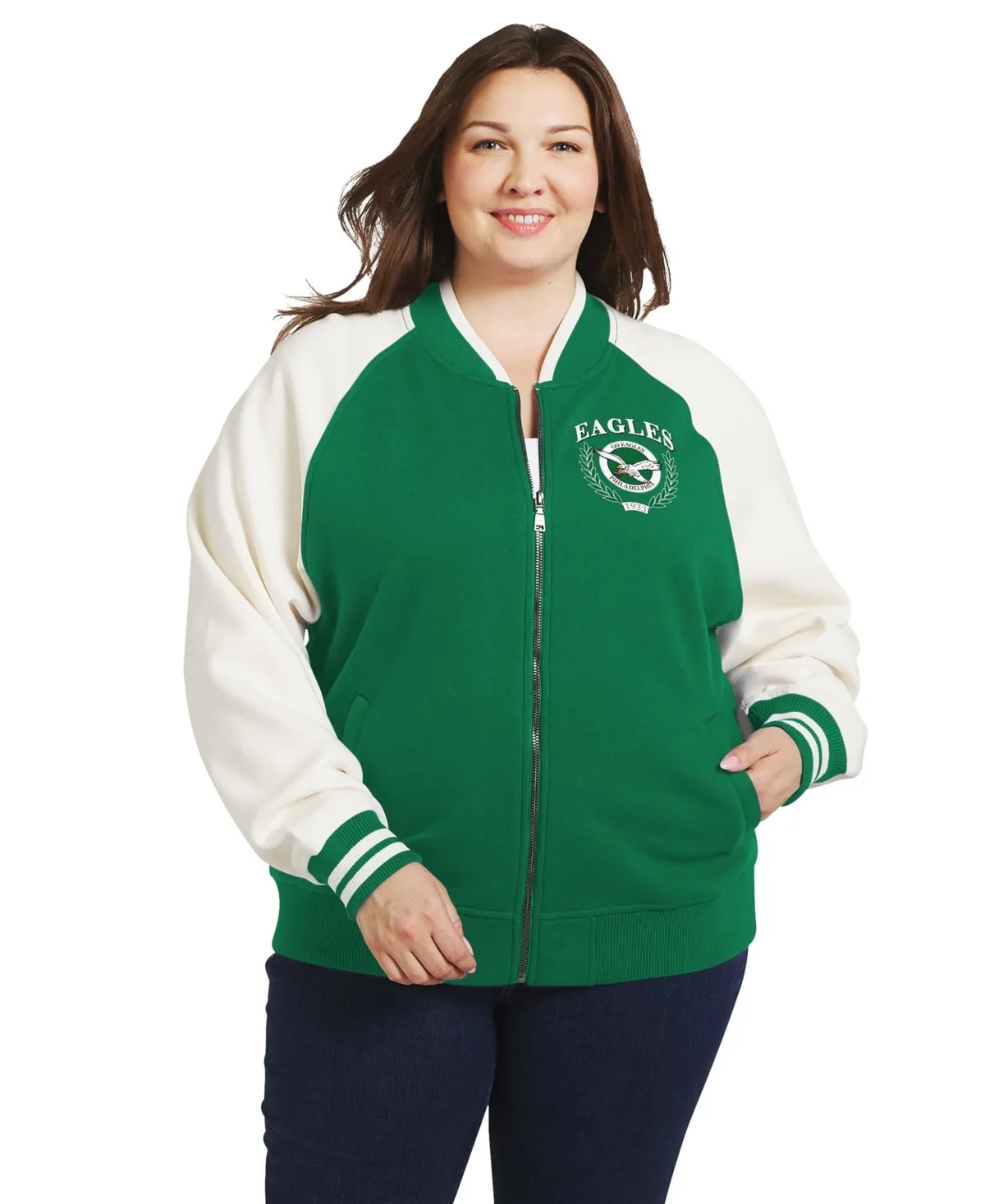 Philadelphia Eagles Varsity Full-Zip Fleece Jacket by Wear by Erin Andrews