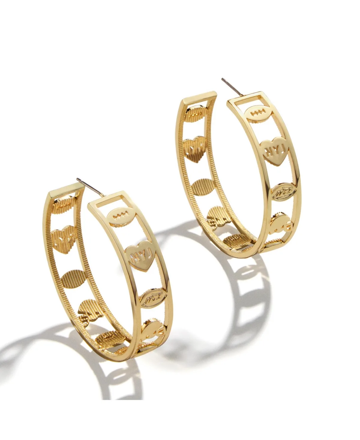 New York Jets Silver-Plated Motif Hoop Earrings by Wear by Erin Andrews