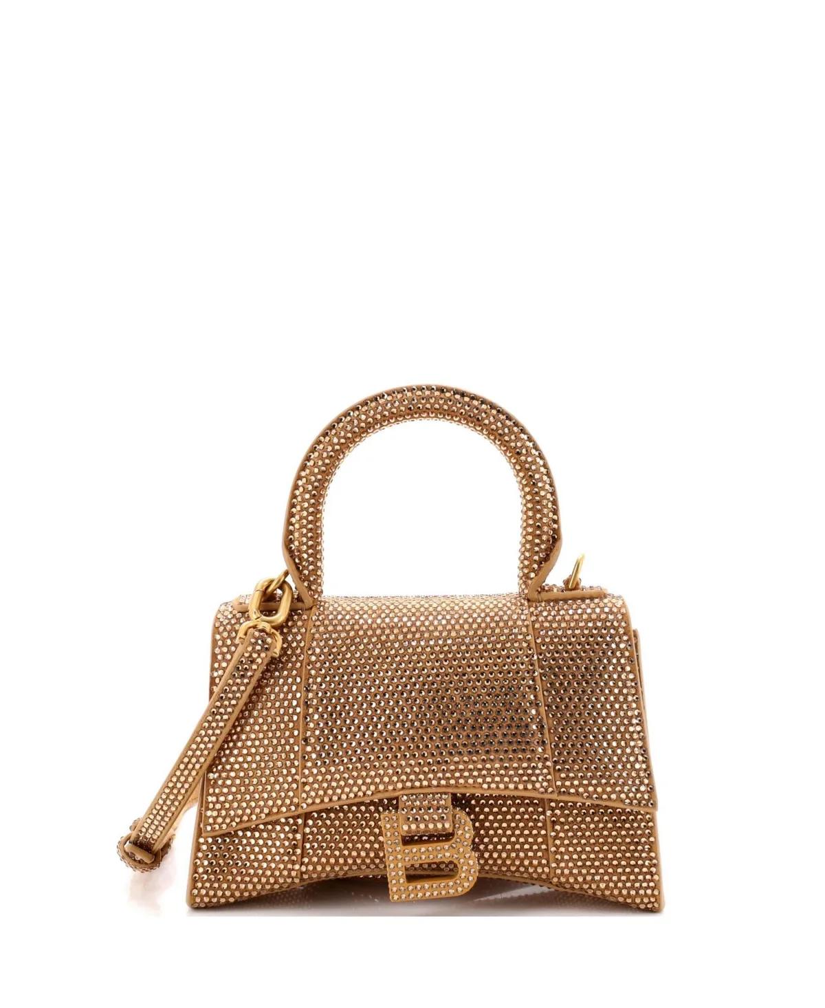 Pre-Owned Xs Hourglass Top Handle Bag Suede with Crystals