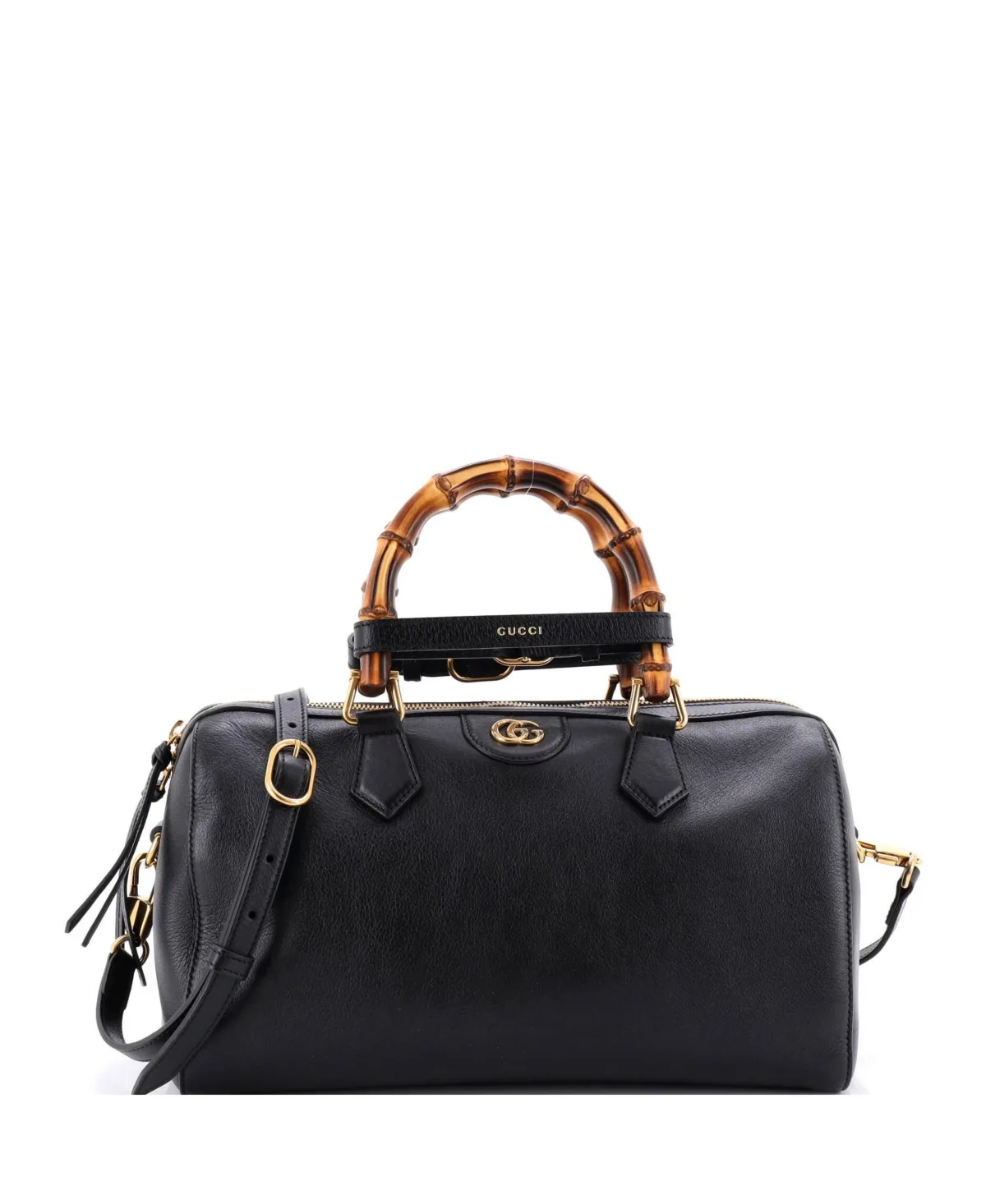 Pre-Owned Diana Nm Bamboo Handle Boston Bag Leather by Gucci