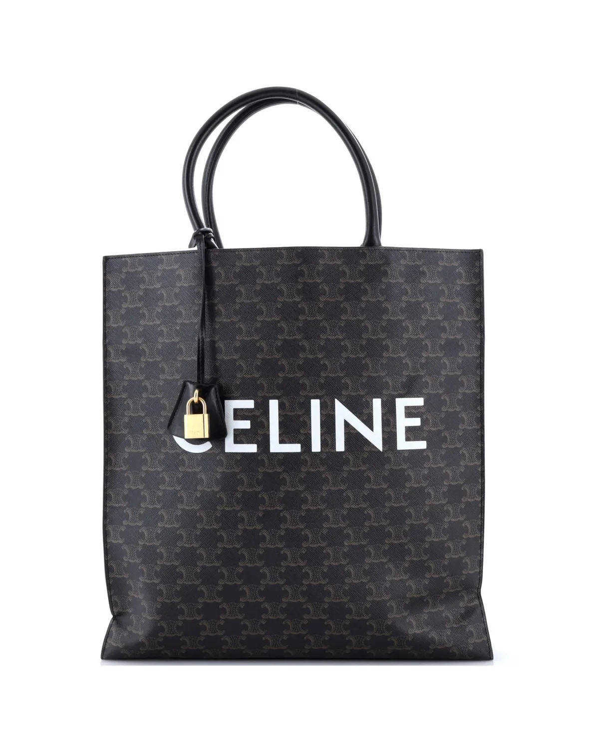 Pre-Owned Large Vertical Cabas Tote Triomphe Coated Canvas by Celine