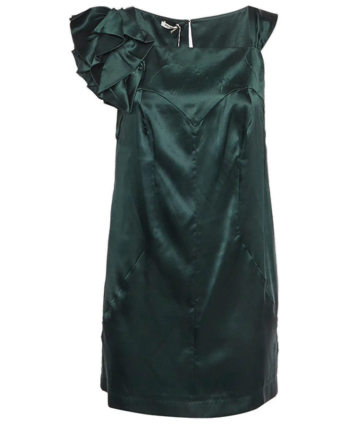 Pre-Owned Satin Bow Detail Mini Dress by Miu Miu