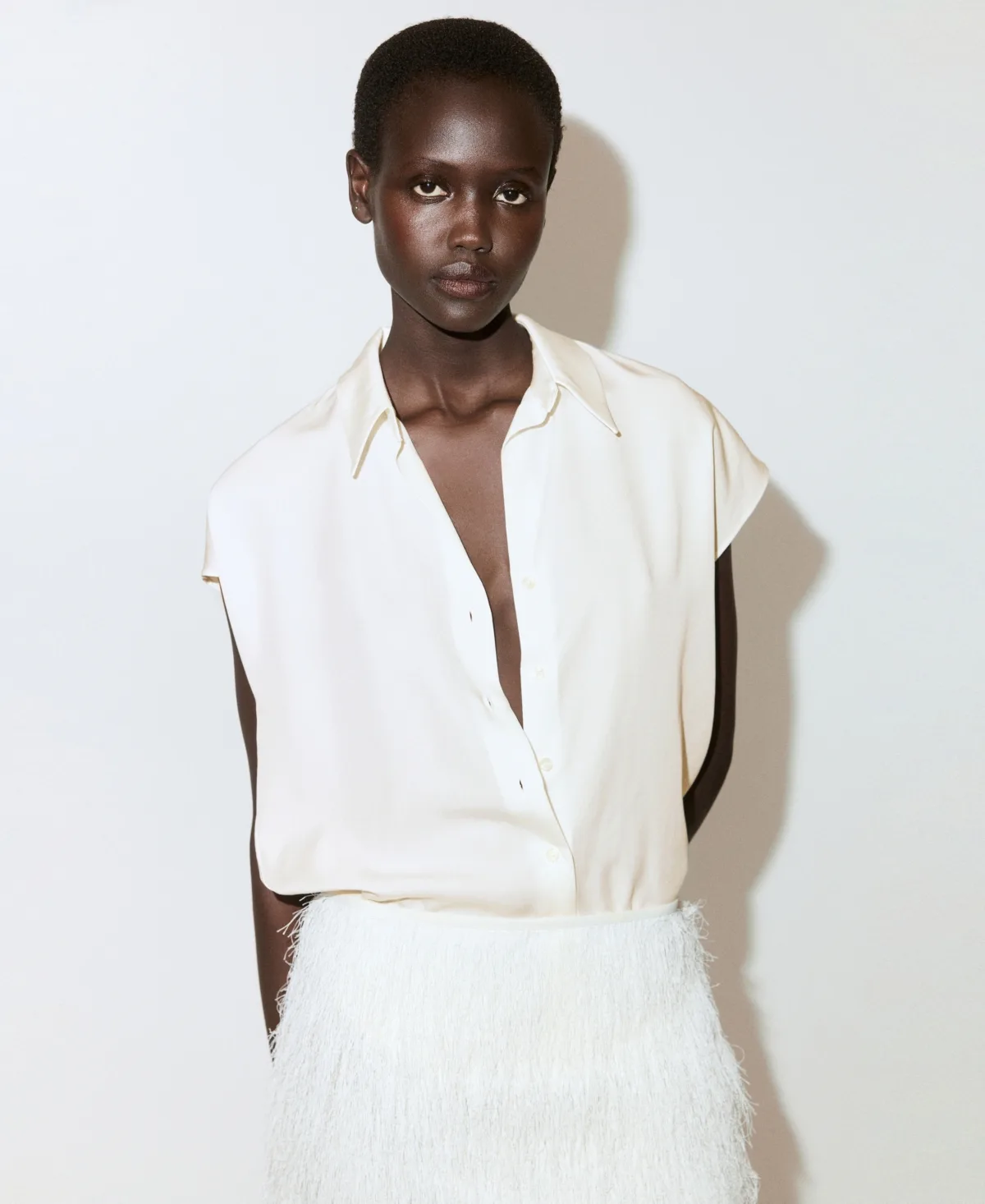 Short-Sleeved Lyocell Shirt by Mango