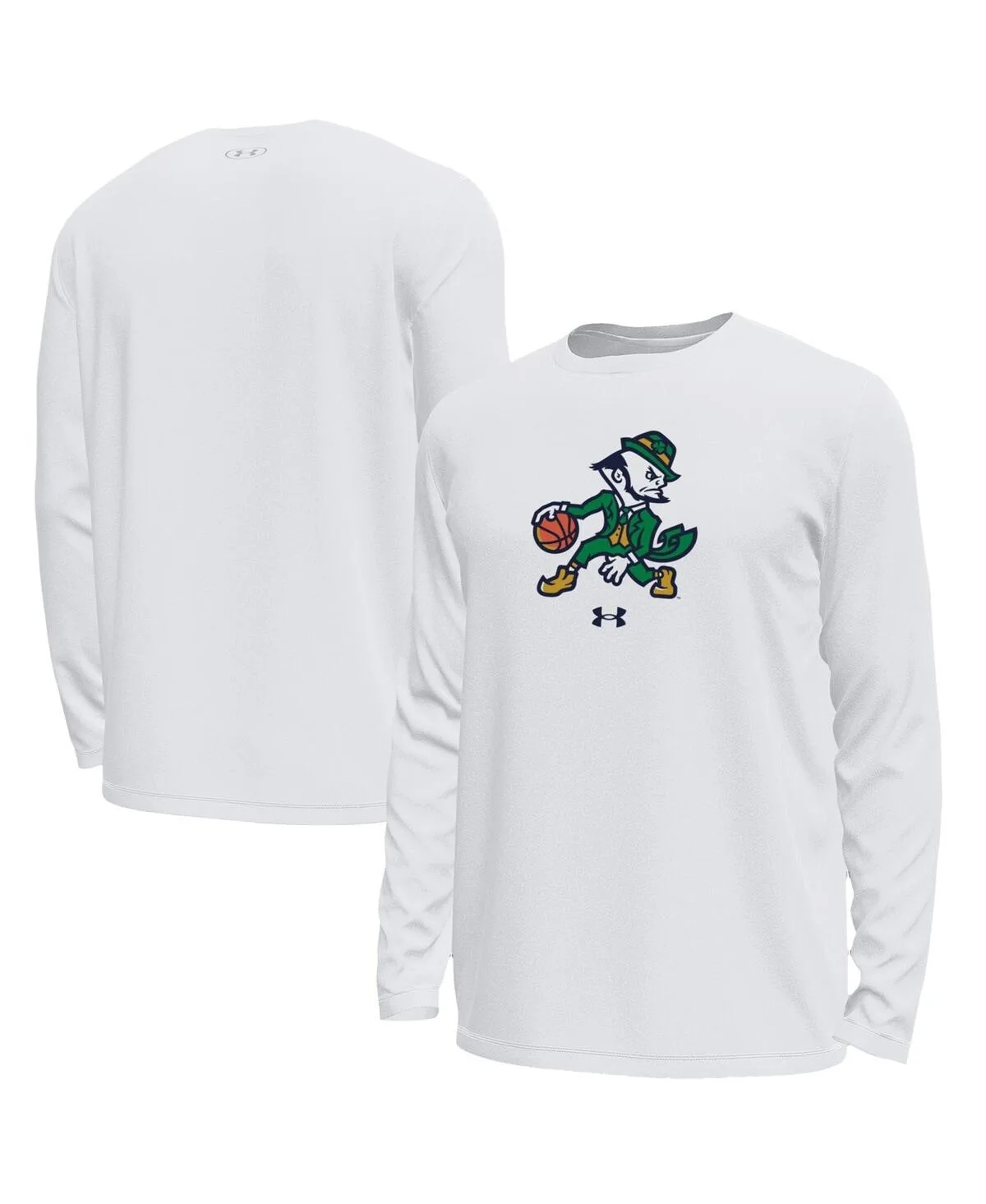 Notre Dame Fighting Irish Basketball Leprechaun Tech Stretch Long Sleeve T-Shirt by Under Armour