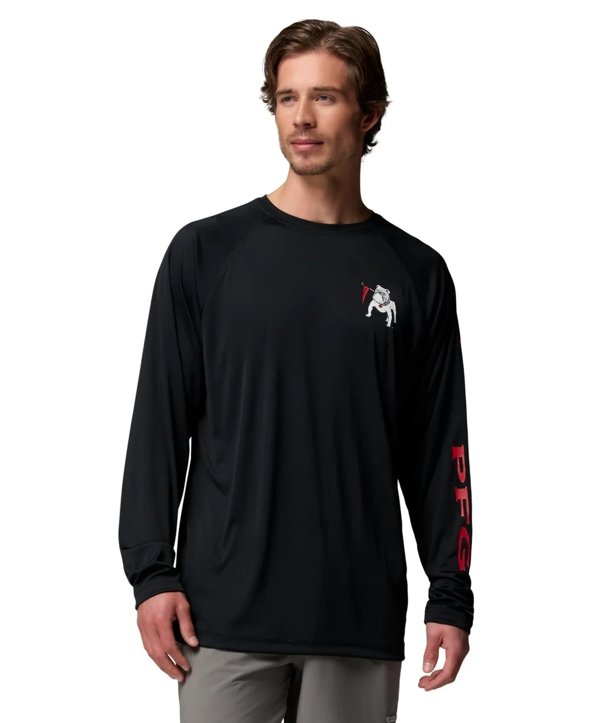 Georgia Bulldogs Terminal Tackle Omni-Shade Raglan Long Sleeve T-Shirt by Columbia