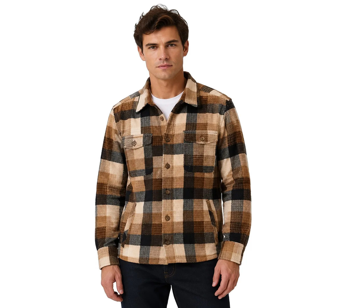 Printed Corduroy Shirt Jacket by Vintage 1946