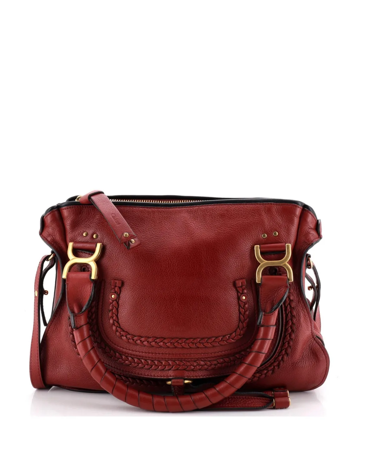 Pre-Owned Chloe Medium Marcie Braided Satchel Leather by Chloé