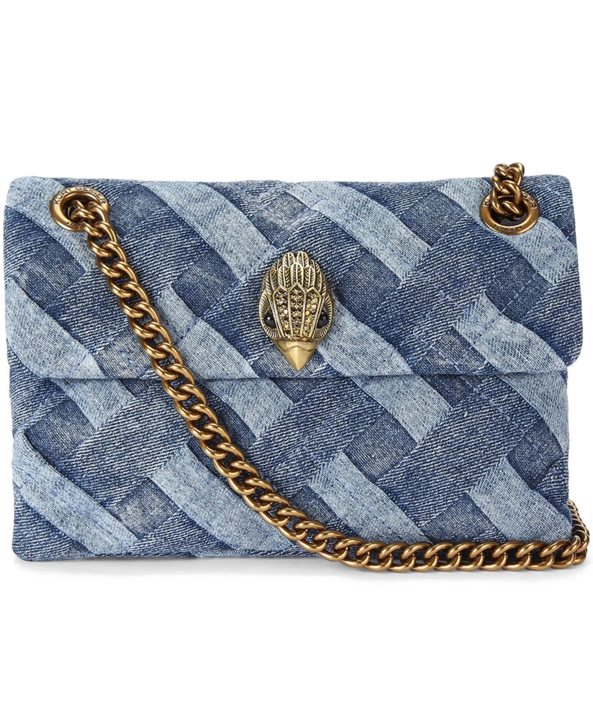 Mini Denim Kensington Crossbody Handbag by Kurt Geiger