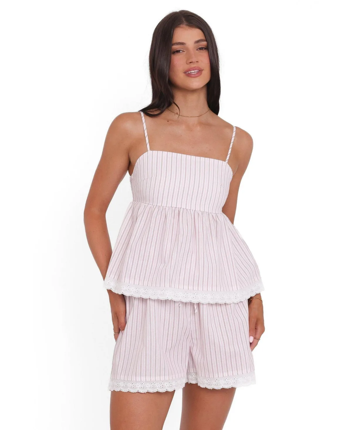 Bridie Square-Neck Stripe Top and Shorts, 2-Piece Set by Petal and Pup