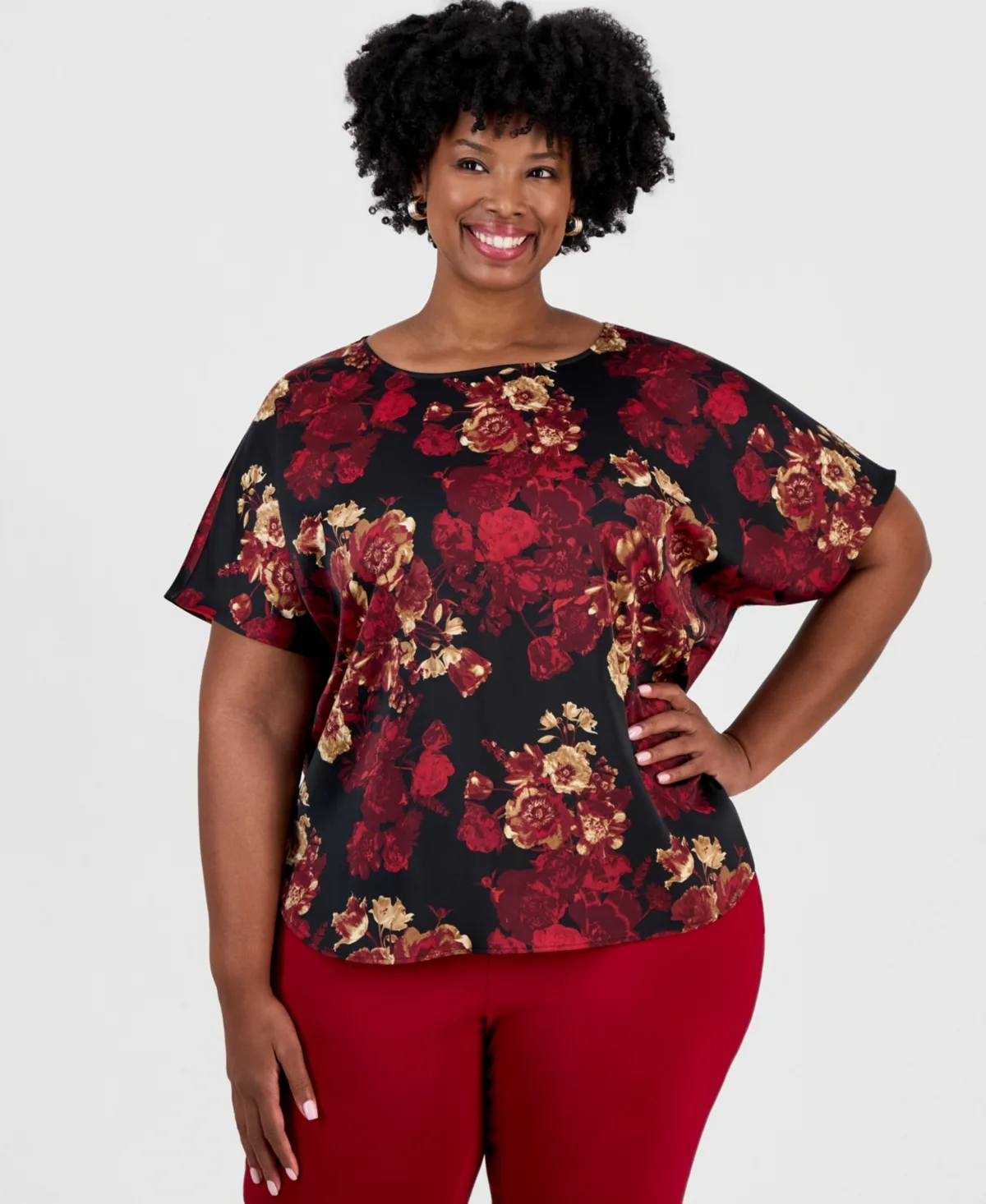 Floral-Print Blouse by Anne Klein